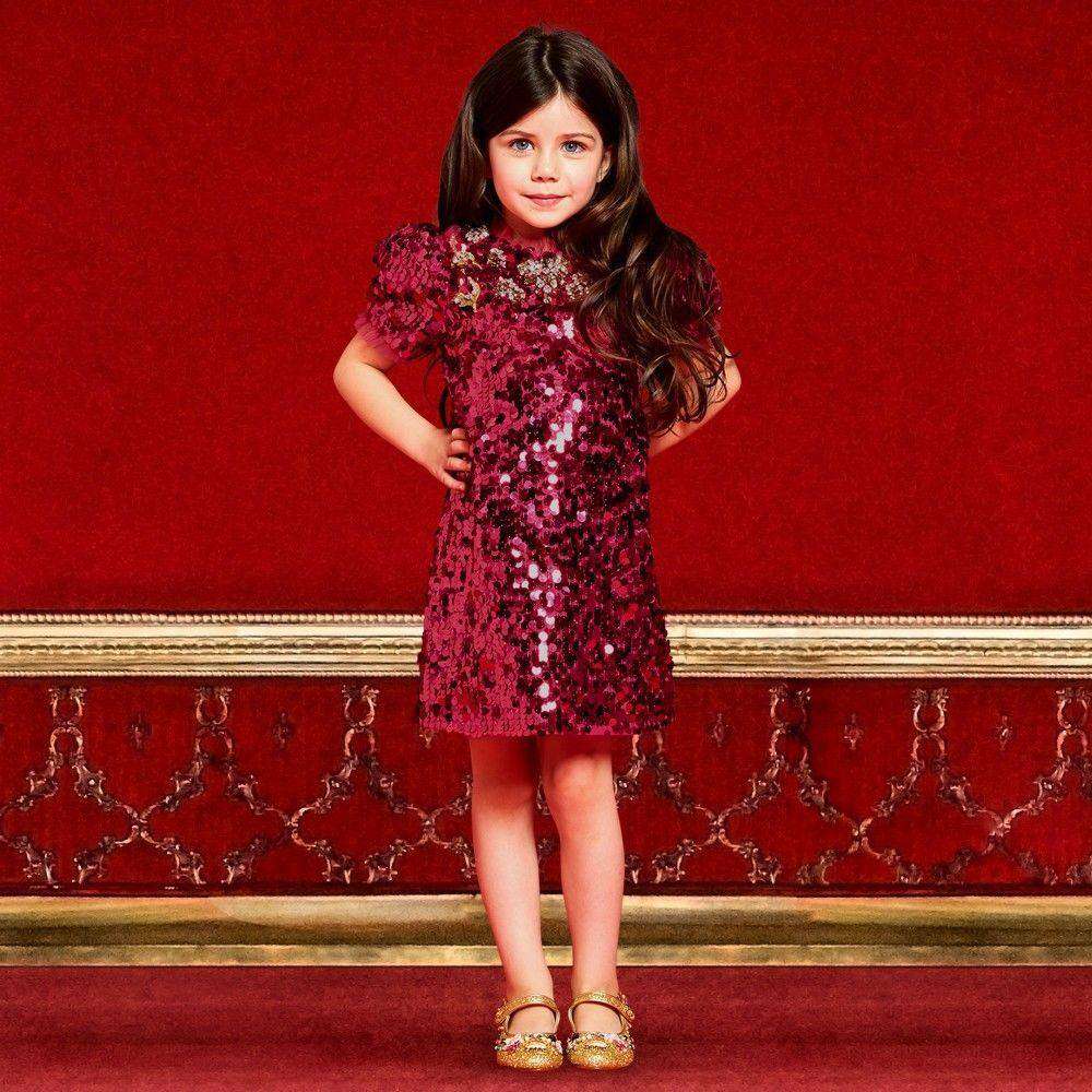 DOLCE AND GABBANA BABY GIRLS SEQUIN DRESS 4 YEARS - Image 4