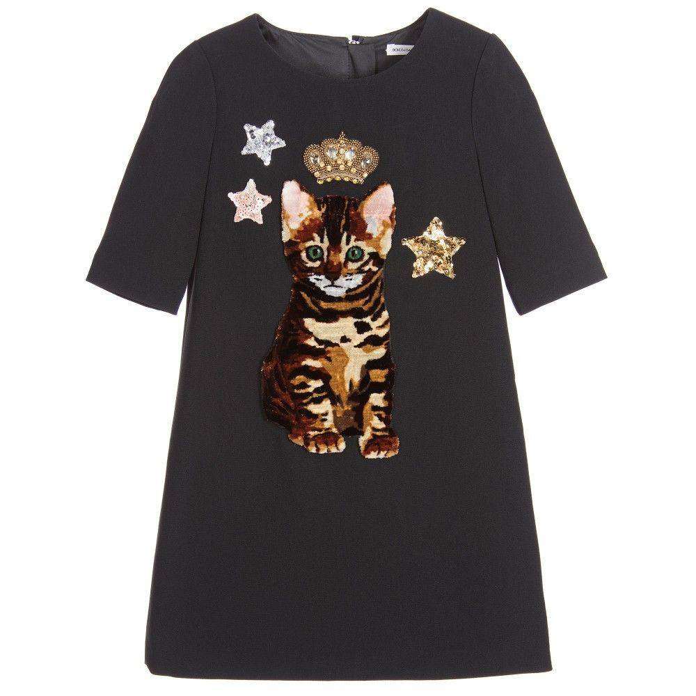 DOLCE AND GABBANA BABY GIRLS ZAMBIA CAT DRESS 4 YEARS - Image 7