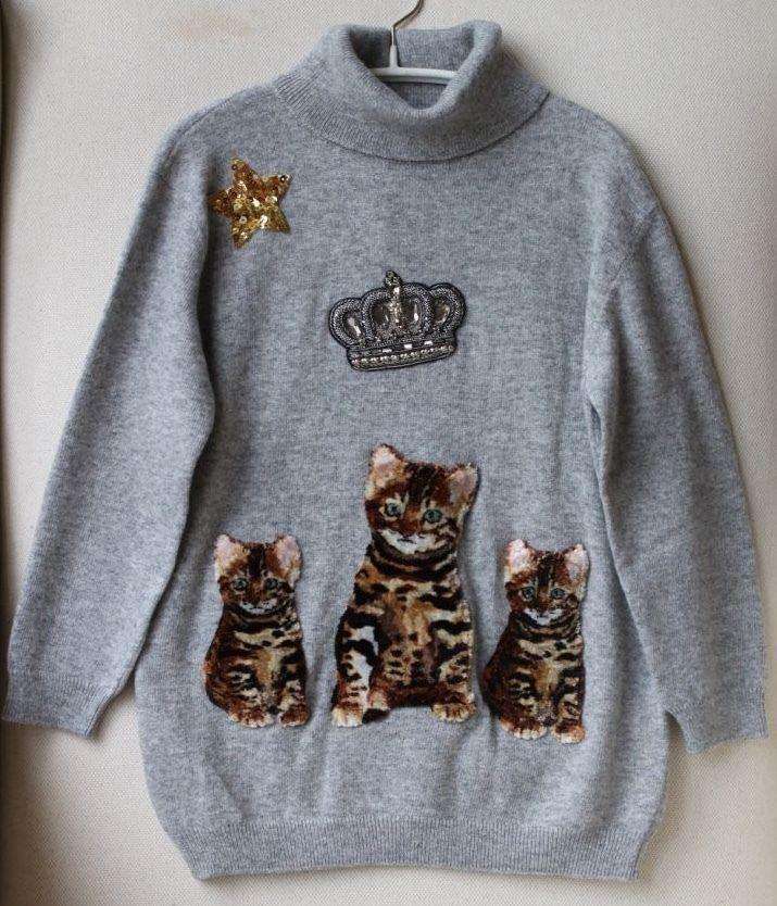 DOLCE AND GABBANA BABY GIRLS ZAMBIA CAT WOOL SWEATER 3 YEARS - Image 6