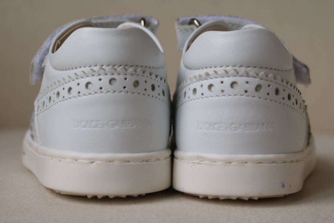 DOLCE AND GABBANA BABY WHITE LEATHER SHOES EU 21 UK 4.5 - Image 5