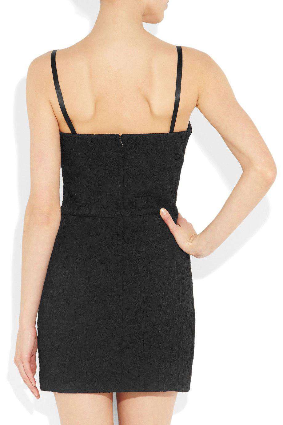 DOLCE AND GABBANA BLACK JACQUARD MINI DRESS IT 40 UK 8 - Image 3