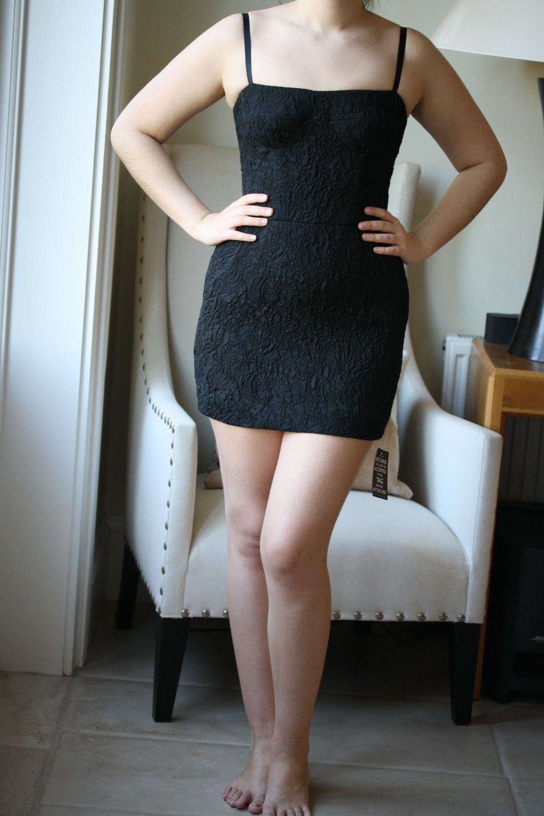 DOLCE AND GABBANA BLACK JACQUARD MINI DRESS IT 40 UK 8 - Image 6