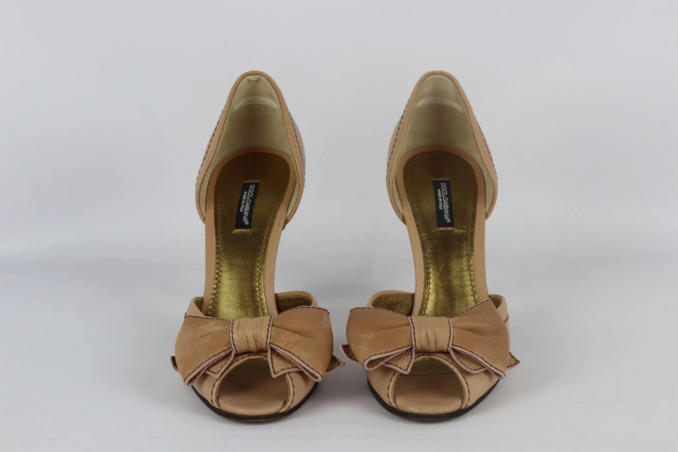 DOLCE AND GABBANA BOW DETAILED LEATHER PUMPS EU 38.5 UK 5.5 US 8.5 - Image 3
