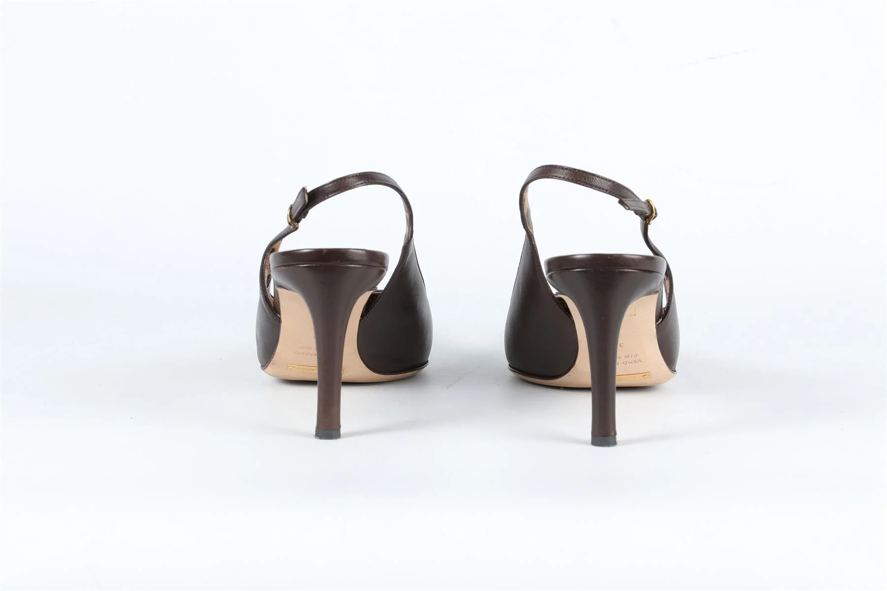 DOLCE AND GABBANA BROWN LEATHER SLINGBACK PUMPS EU 39 UK 6 US 9 - Image 5