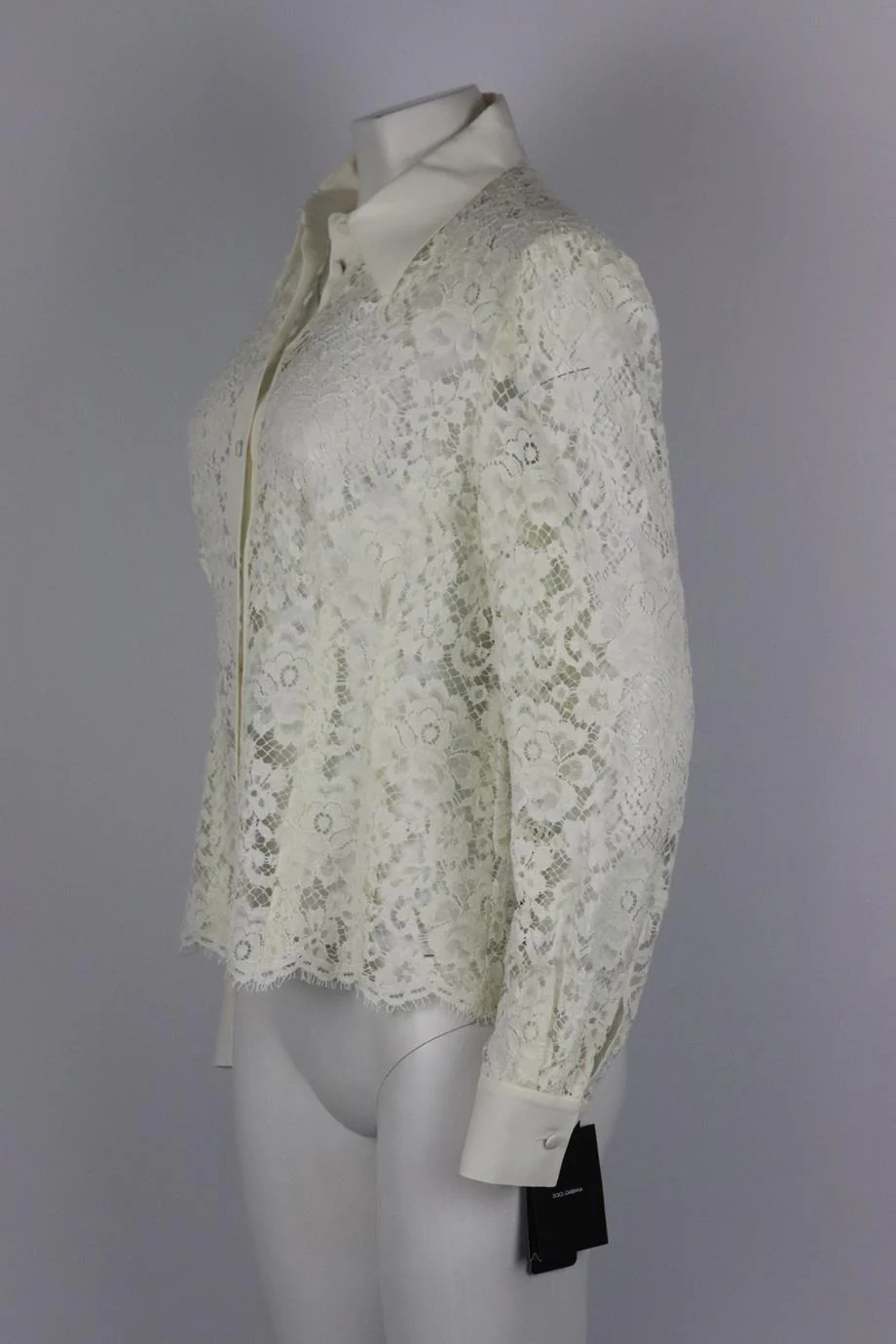 DOLCE AND GABBANA CORDED LACE SHIRT IT 44 UK 12 - Image 3