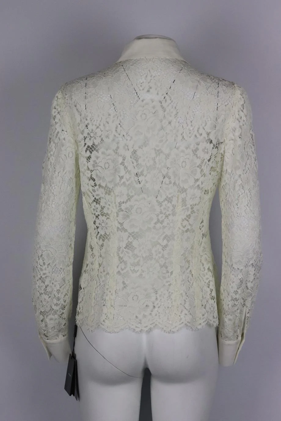 DOLCE AND GABBANA CORDED LACE SHIRT IT 44 UK 12 - Image 4