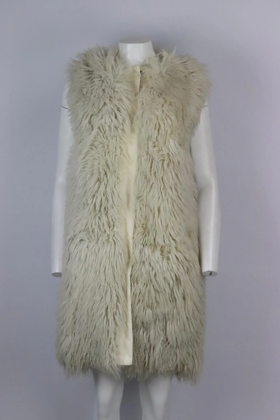 DOLCE AND GABBANA CORDUROY TRIMMED SHEARLING GILET IT 40 UK 8 - Image 2