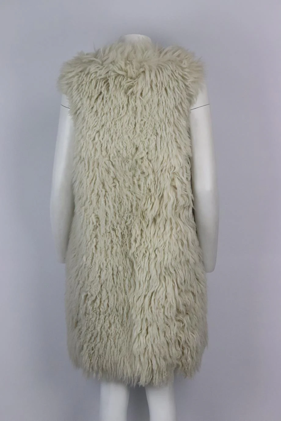 DOLCE AND GABBANA CORDUROY TRIMMED SHEARLING GILET IT 40 UK 8 - Image 4