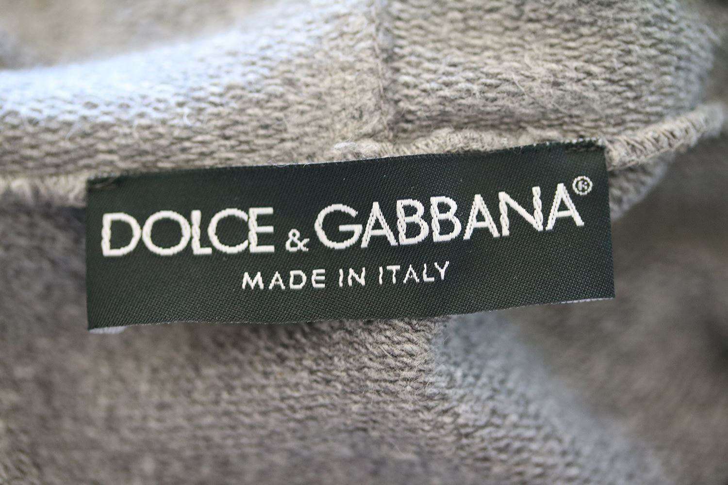 DOLCE AND GABBANA COTTON EMBROIDERED CROWN ZIP HOODIE SMALL - Image 4