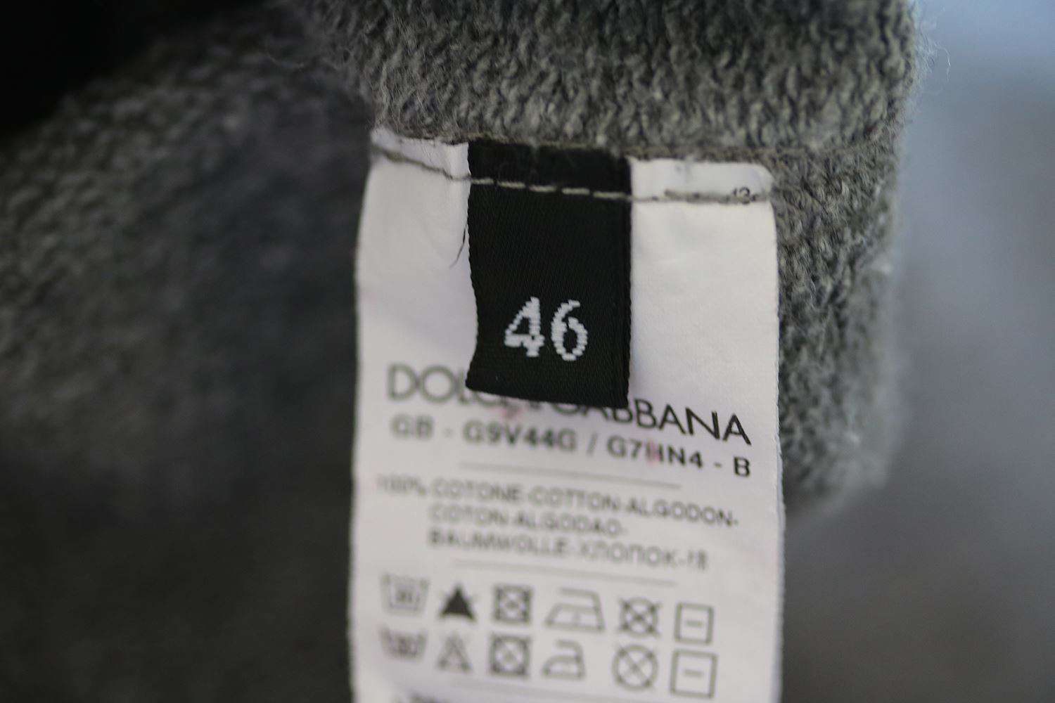 DOLCE AND GABBANA COTTON EMBROIDERED CROWN ZIP HOODIE SMALL - Image 5