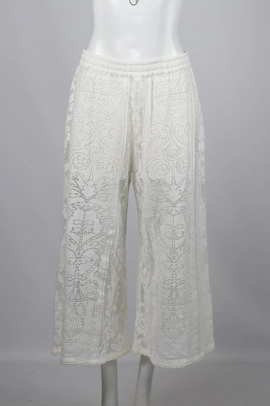 DOLCE AND GABBANA CROCET WIDE LEG PANTS IT 48 UK 16 - Image 2