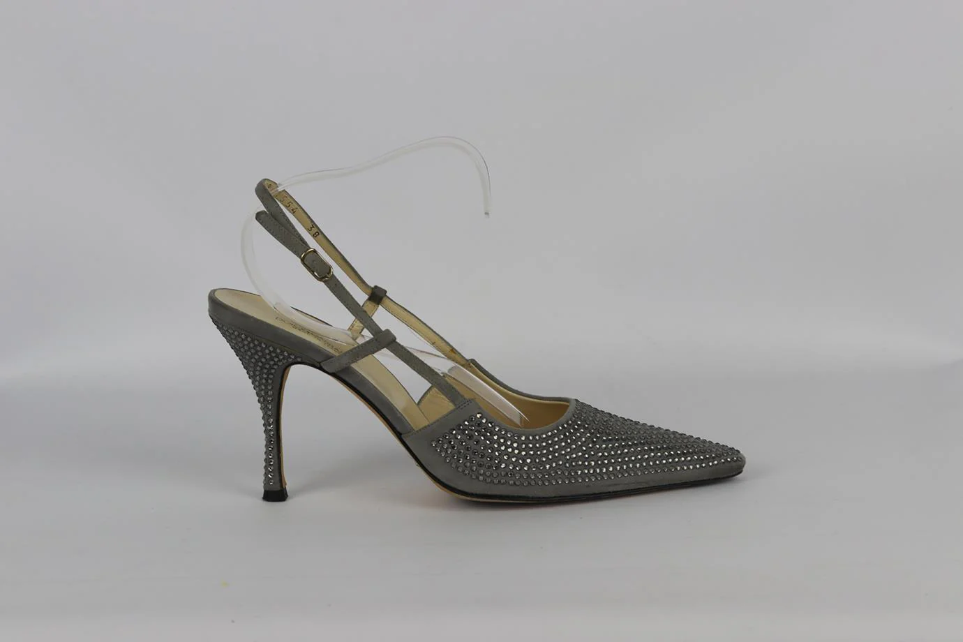 DOLCE AND GABBANA CRYSTAL EMBELLISHED SUEDE SLINGBACK PUMPS EU 38 UK 5 US 8 - Image 2
