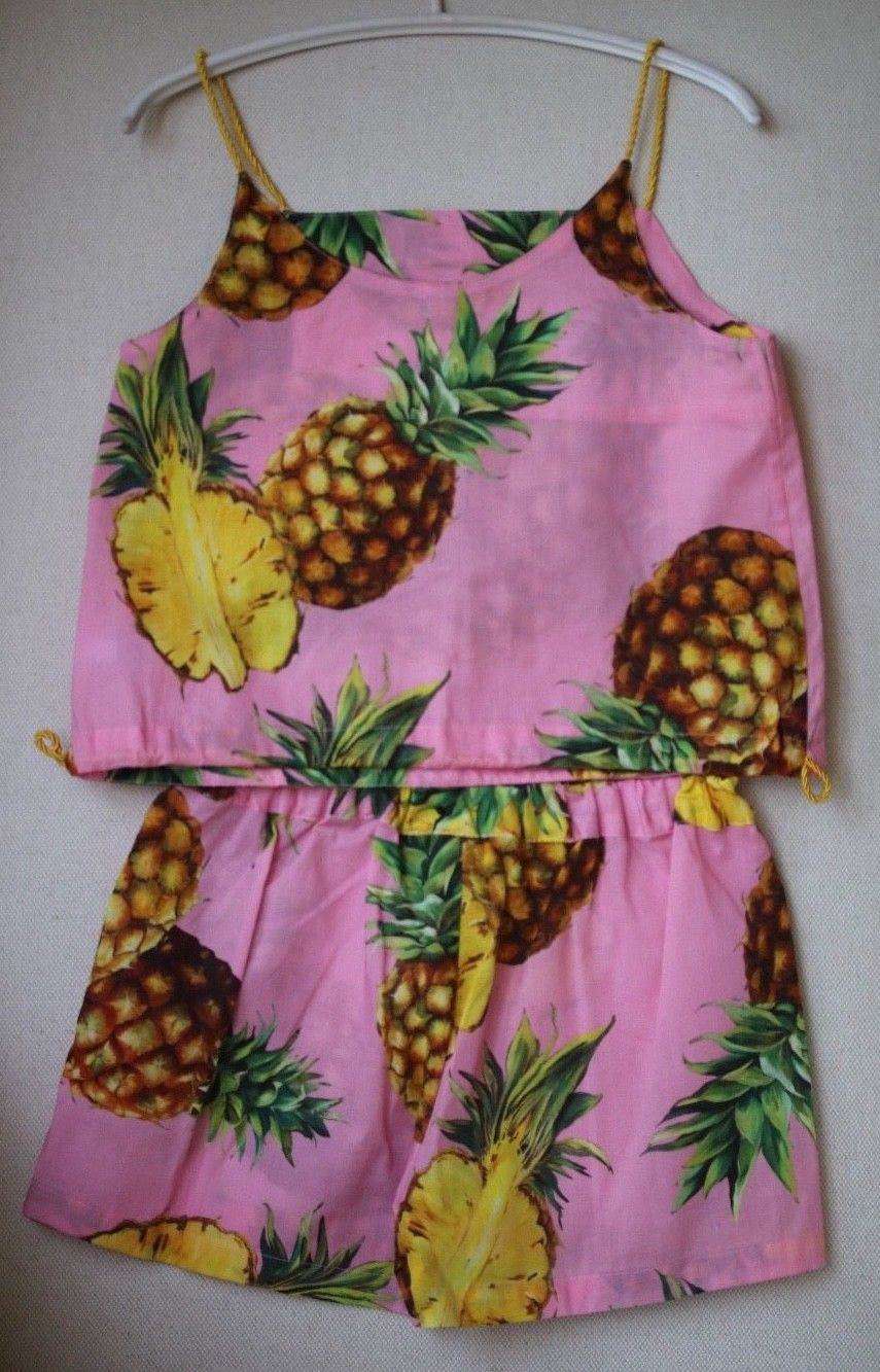 DOLCE AND GABBANA GIRLS PINK PINEAPPLE TOP AND SHORTS 5 YEARS - Image 2