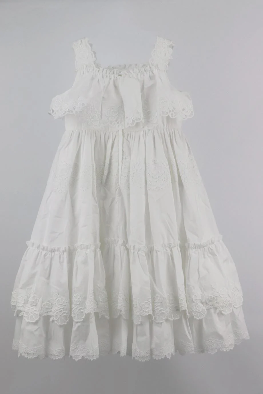 DOLCE AND GABBANA KIDS GIRLS LACE AND COTTON DRESS 6 YEARS - Image 3