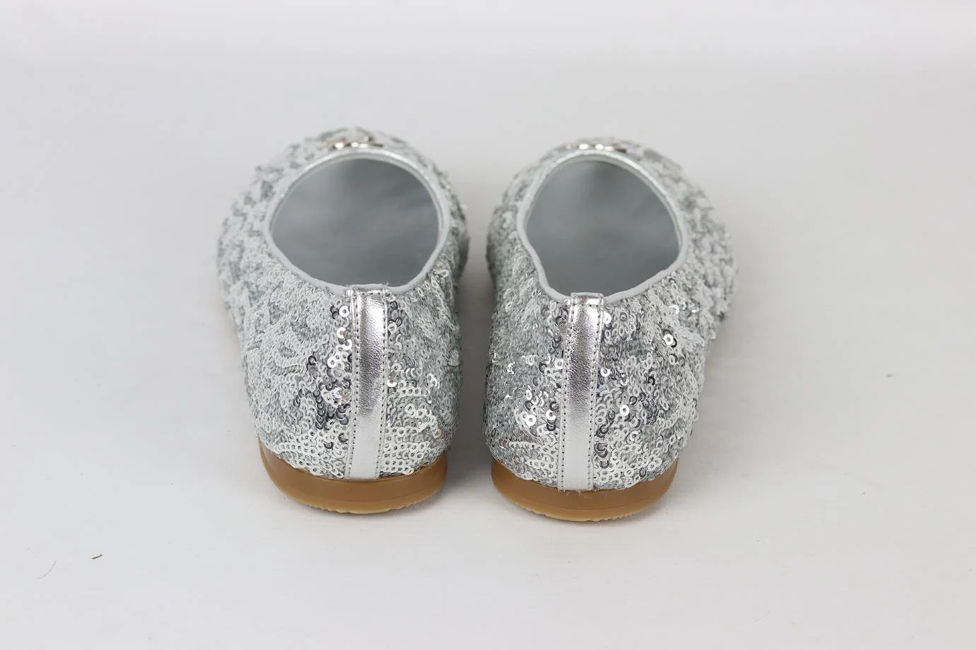 DOLCE AND GABBANA KIDS GIRLS SEQUIN SHOES EU 34 UK 2 - Image 4
