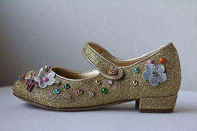 DOLCE AND GABBANA KIDS GOLD EMBELLISHED MARY JANE SHOES EU 24 UK 7 - Image 3
