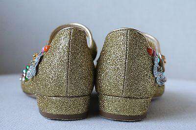 DOLCE AND GABBANA KIDS GOLD EMBELLISHED MARY JANE SHOES EU 24 UK 7 - Image 9