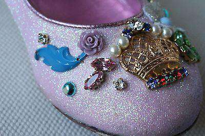 DOLCE AND GABBANA KIDS PINK EMBELLISHED MARY JANE SHOES EU 24 UK 7 - Image 7