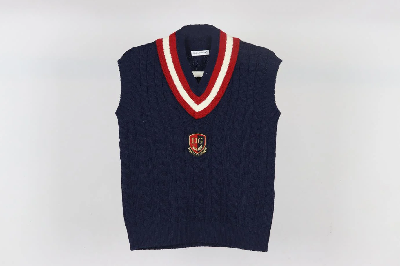 DOLCE AND GABBANA KIDS UNISEX CABLE KNIT VEST 4 YEARS - Image 2
