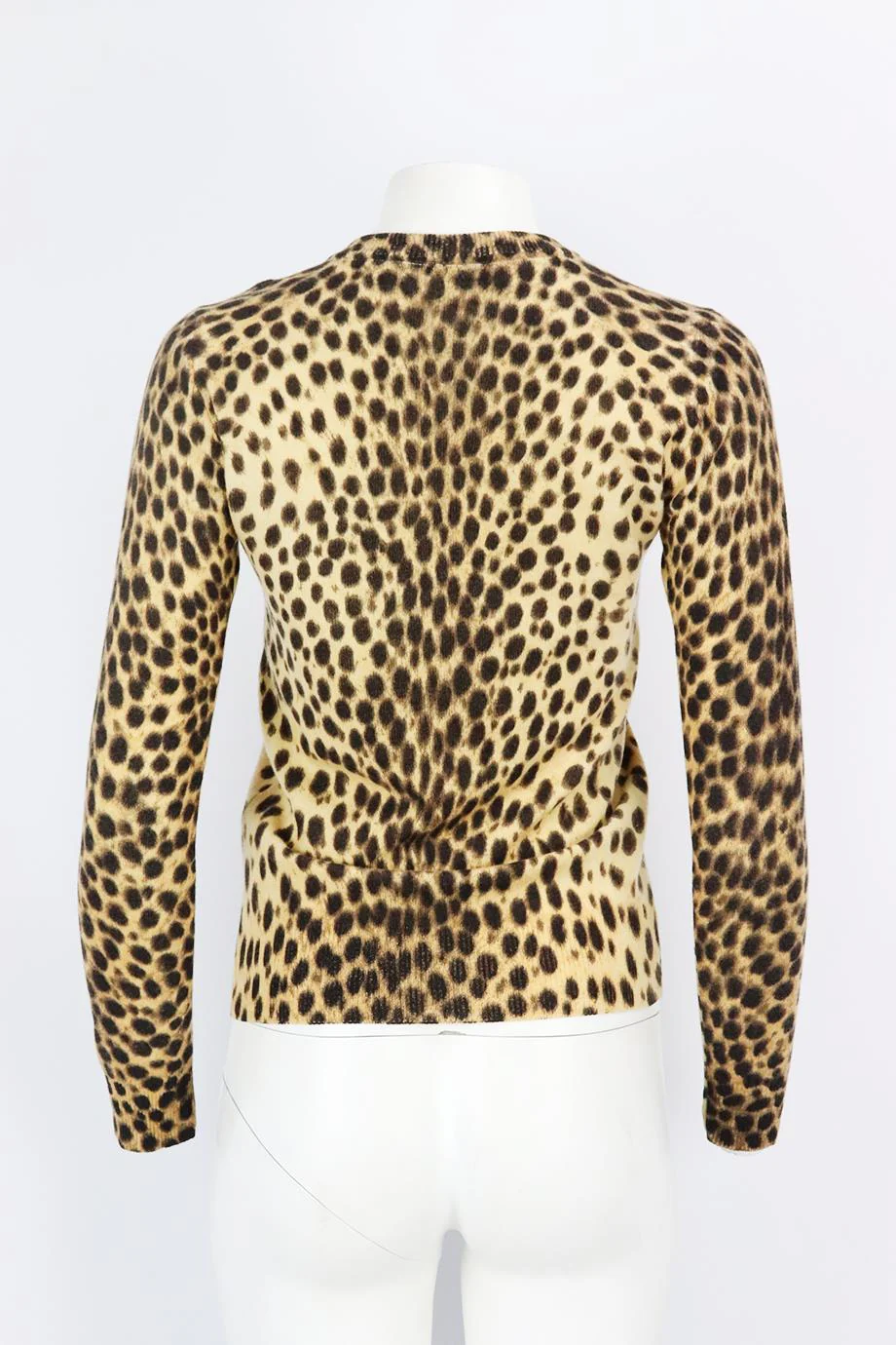 DOLCE AND GABBANA LEOPARD JACQUARD WOOL TOP AND CARDIGAN SET IT 38 UK 6 - Image 4
