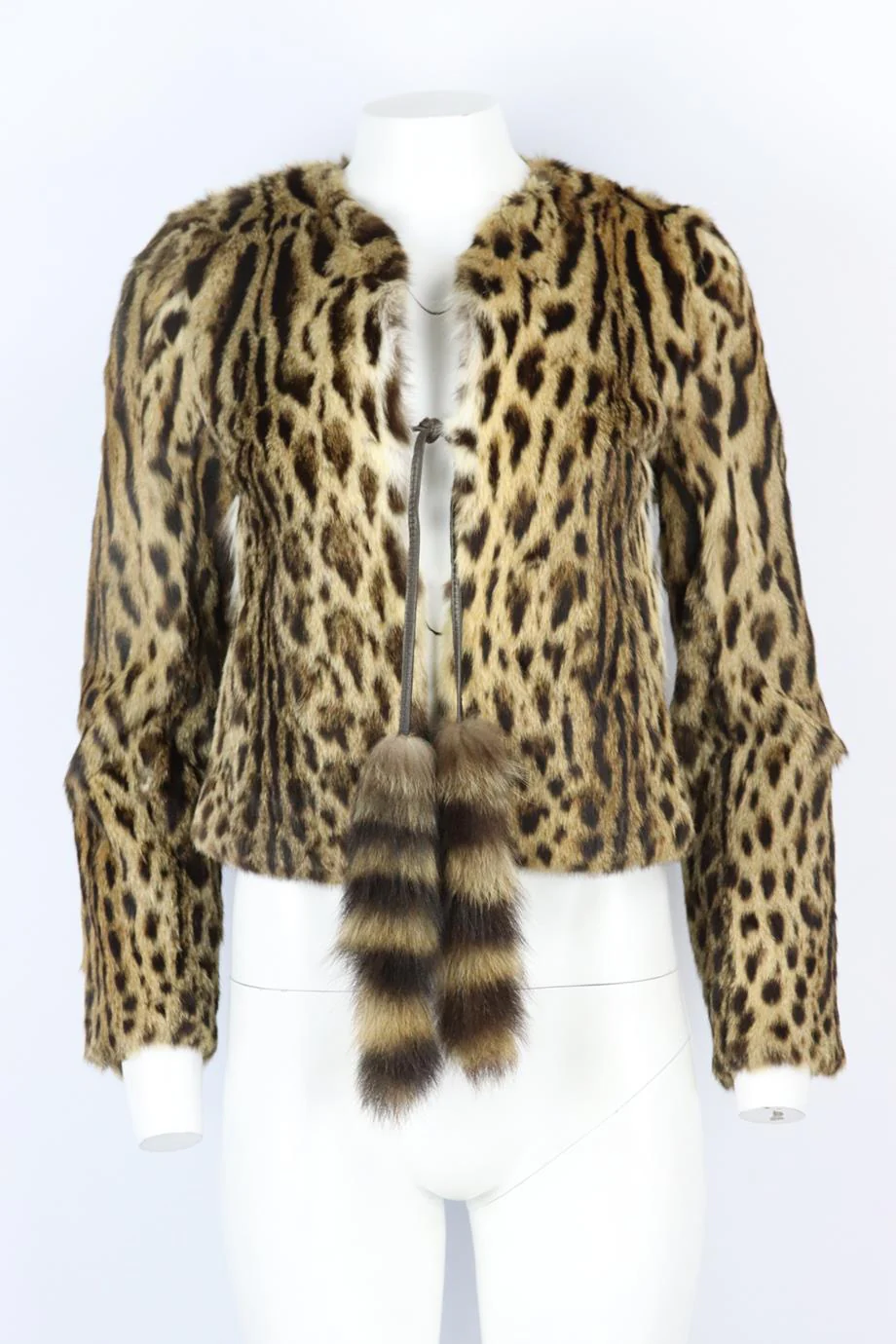 DOLCE AND GABBANA LEOPARD PRINT FUR JACKET IT 40 UK 8 - Image 2