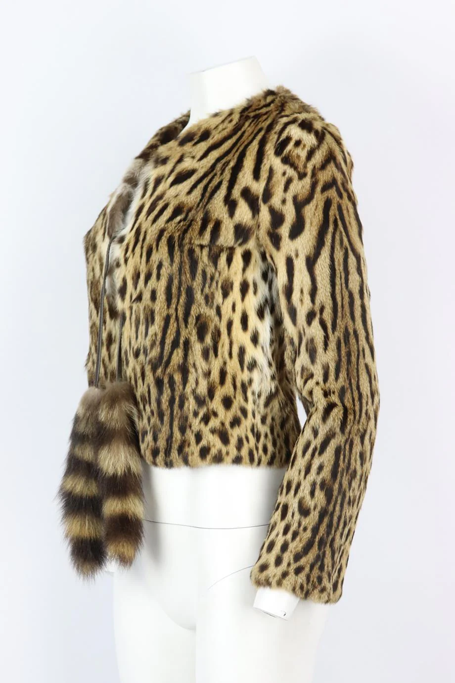 DOLCE AND GABBANA LEOPARD PRINT FUR JACKET IT 40 UK 8 - Image 3