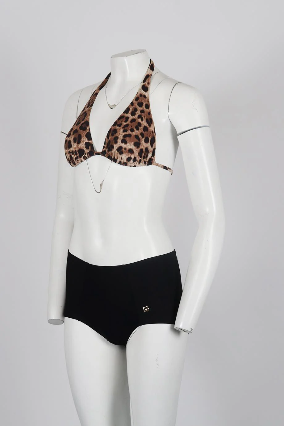 DOLCE AND GABBANA LEOPARD PRINT STRETCH TRIANGLE BIKINI MEDIUM - Image 3