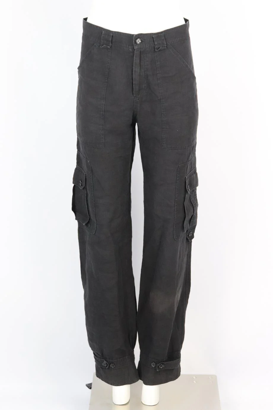 DOLCE AND GABBANA LINEN TAPERED CARGO PANTS IT 38 UK 6 - Image 2