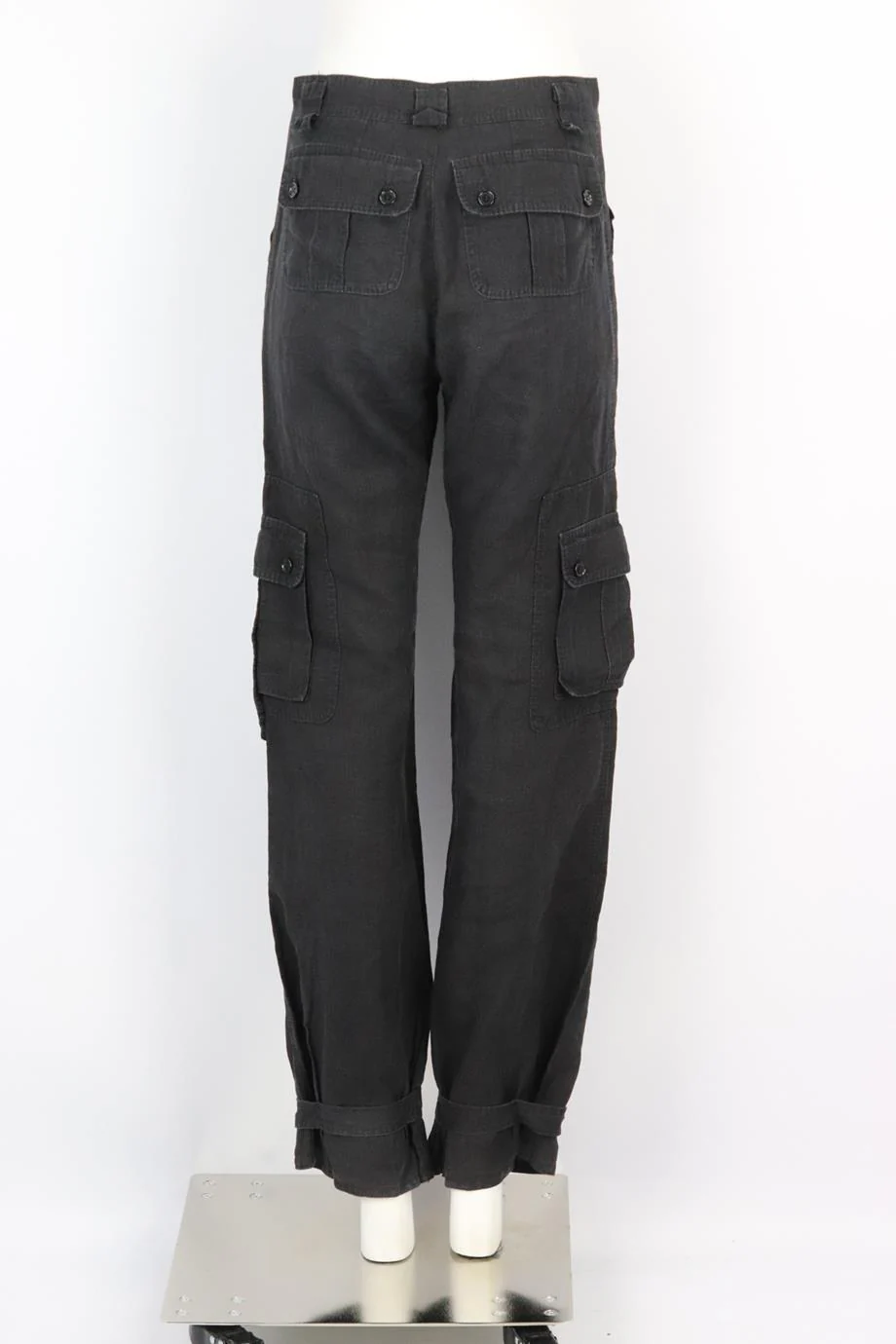 DOLCE AND GABBANA LINEN TAPERED CARGO PANTS IT 38 UK 6 - Image 4