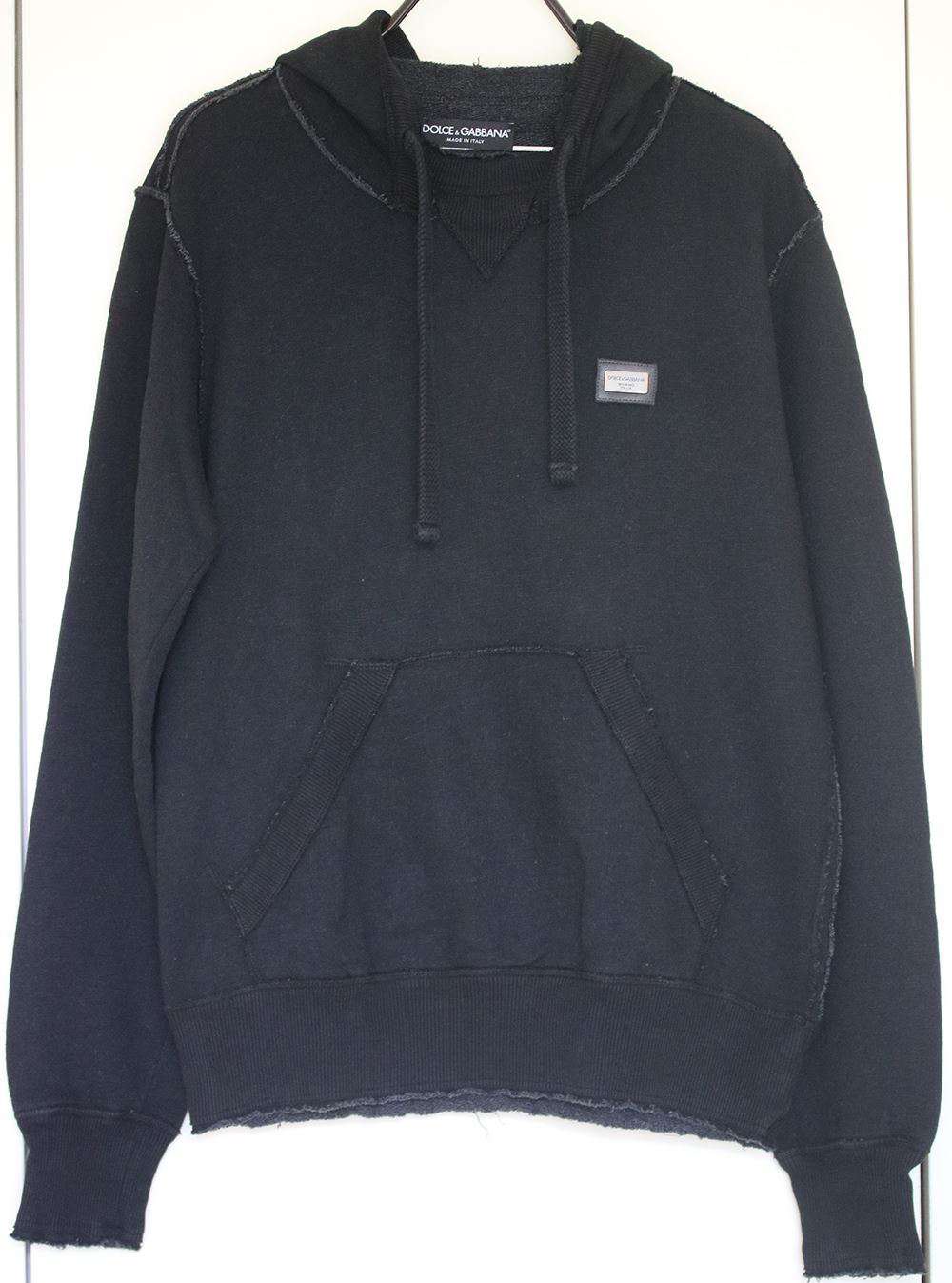 DOLCE AND GABBANA LOOPBACK COTTON-BLEND JERSEY HOODIE SMALL - Image 2