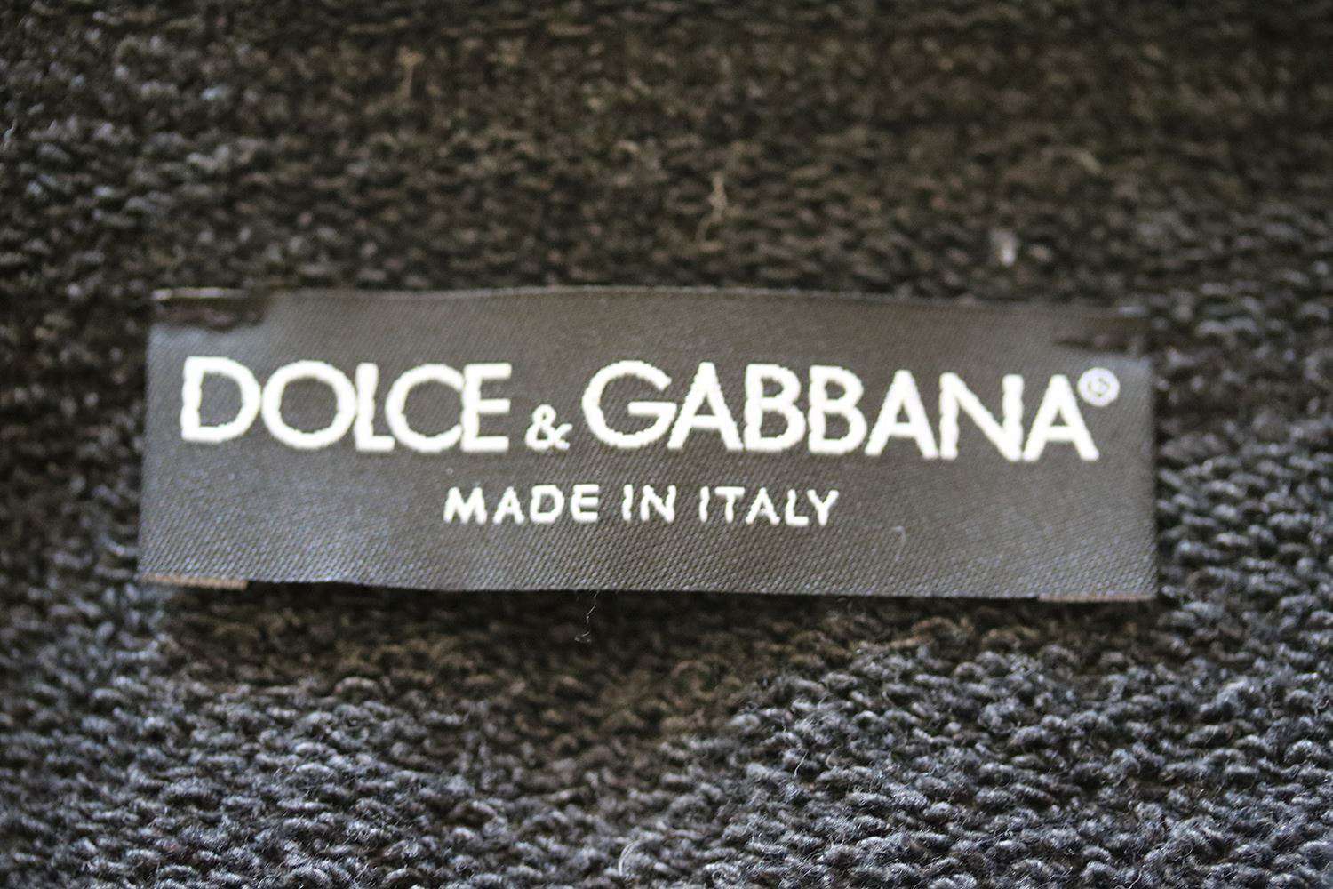 DOLCE AND GABBANA LOOPBACK COTTON-BLEND JERSEY HOODIE SMALL - Image 4