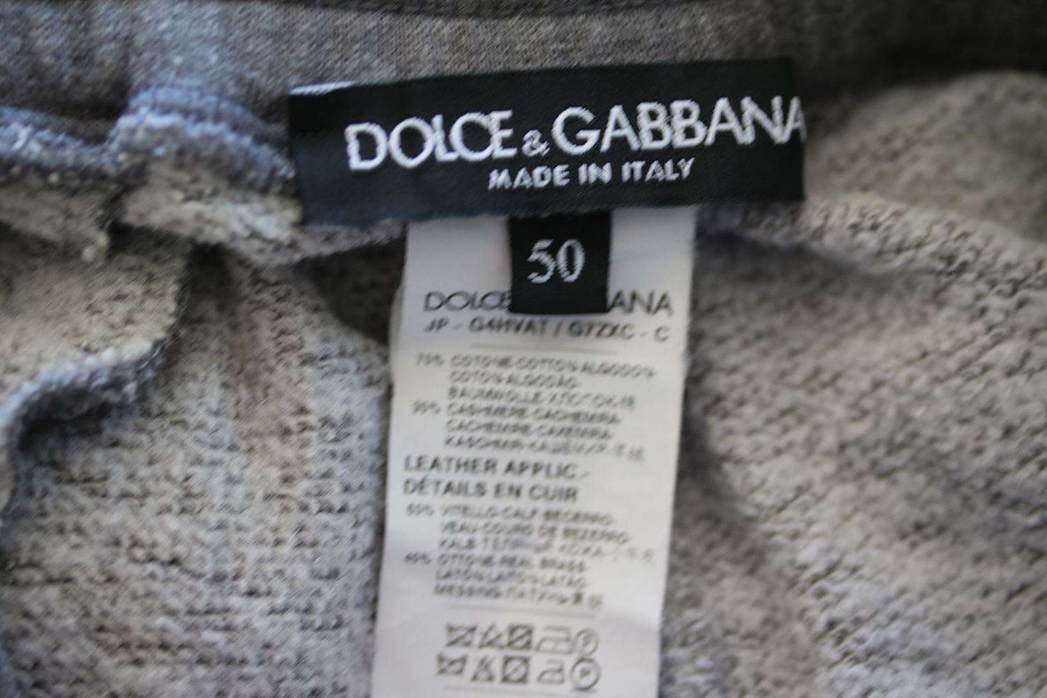 DOLCE AND GABBANA LOOPBACK COTTON-JERSEY SWEATPANTS LARGE - Image 4