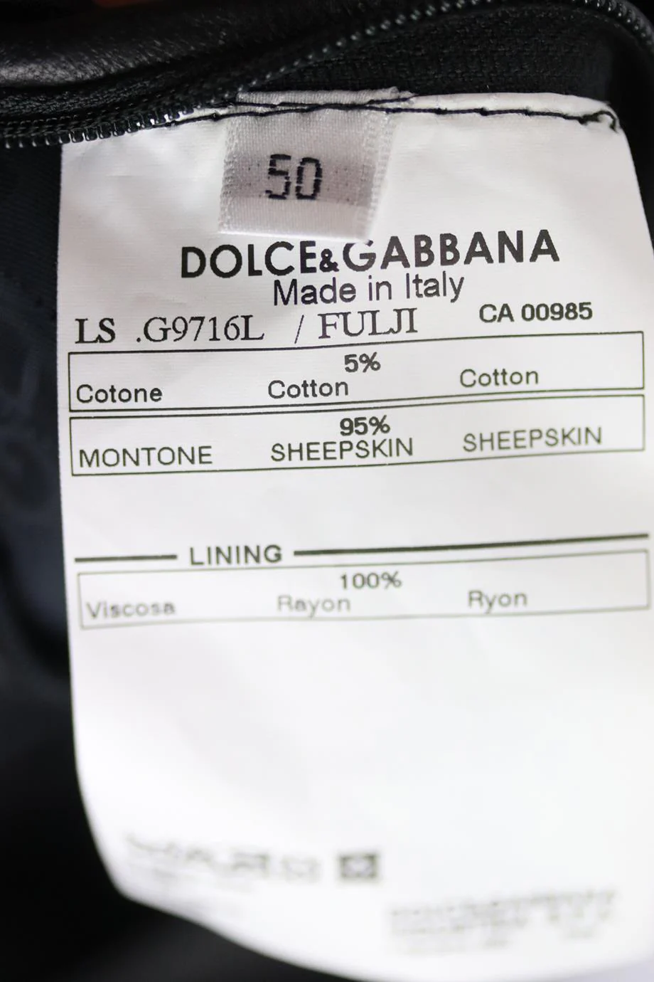 DOLCE AND GABBANA MEN'S LEATHER JACKET IT 50 UK/US CHEST 40 - Image 7