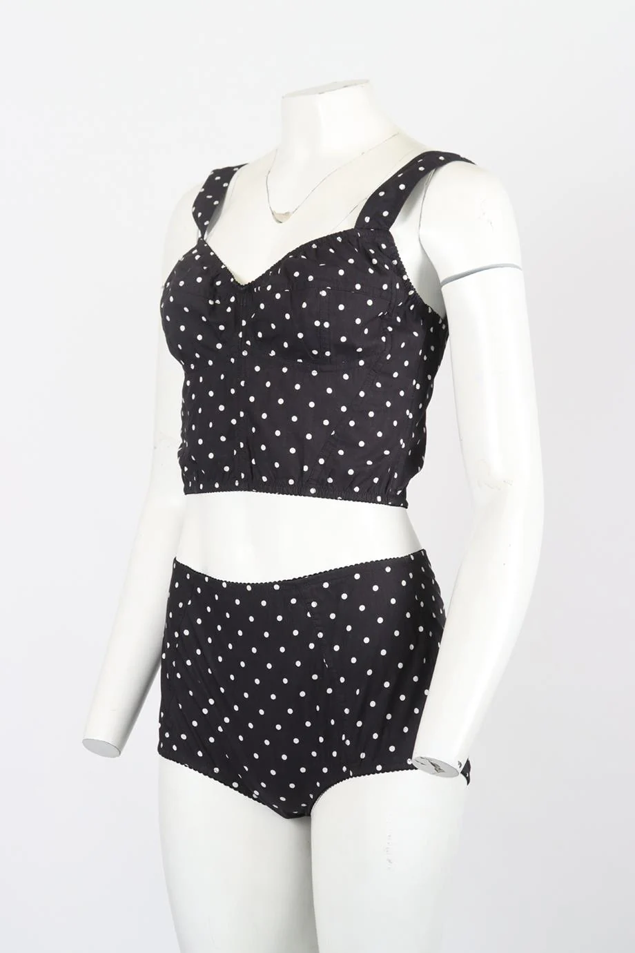 DOLCE AND GABBANA POLKA DOT COTTON TOP AND SHORTS IT 44 UK 12 - Image 3