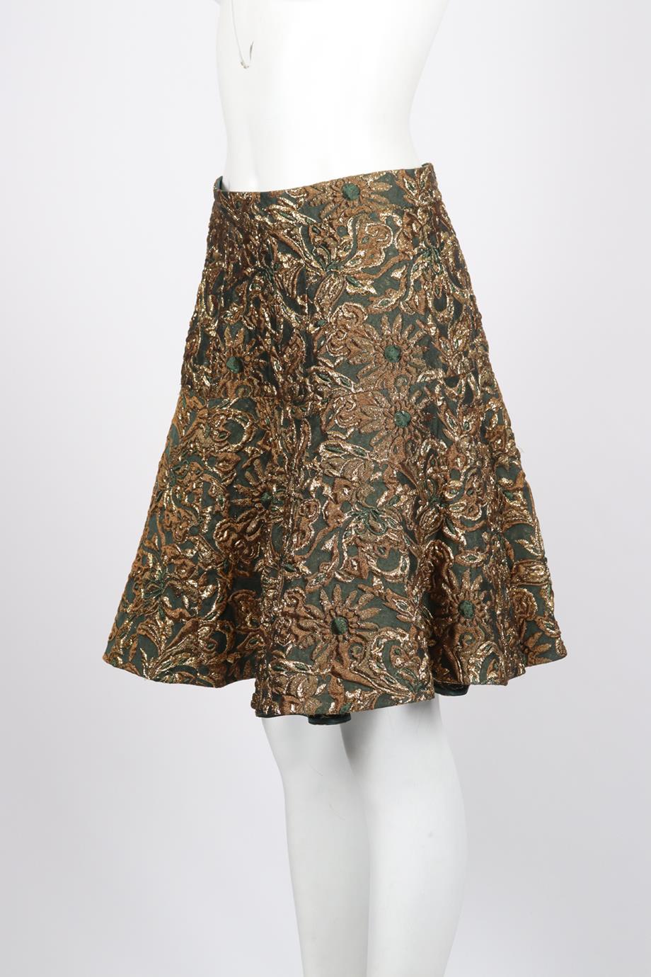 DOLCE AND GABBANA SILK BLEND MINI SKIRT IT 44 UK 12 - Image 3