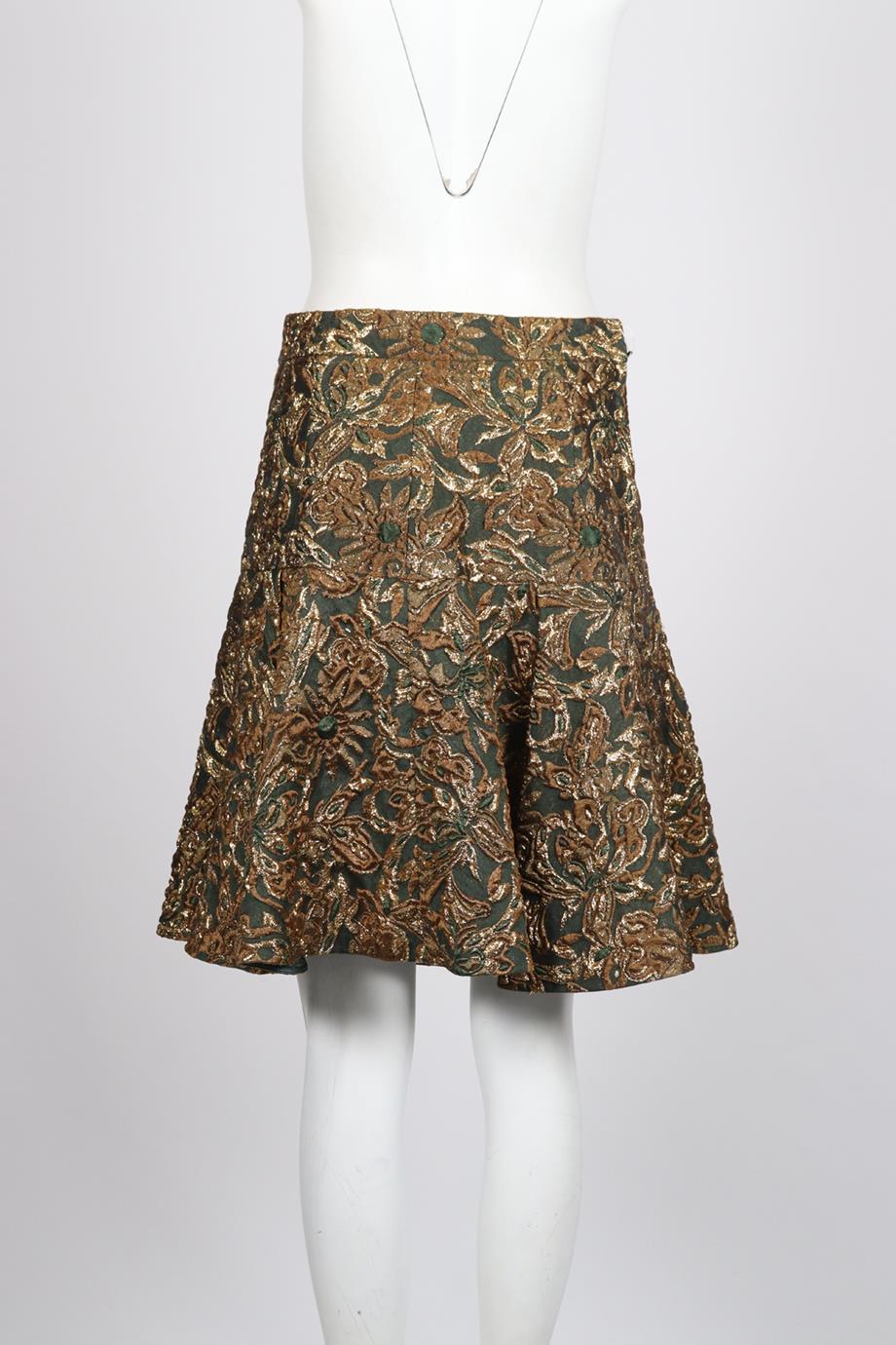 DOLCE AND GABBANA SILK BLEND MINI SKIRT IT 44 UK 12 - Image 4
