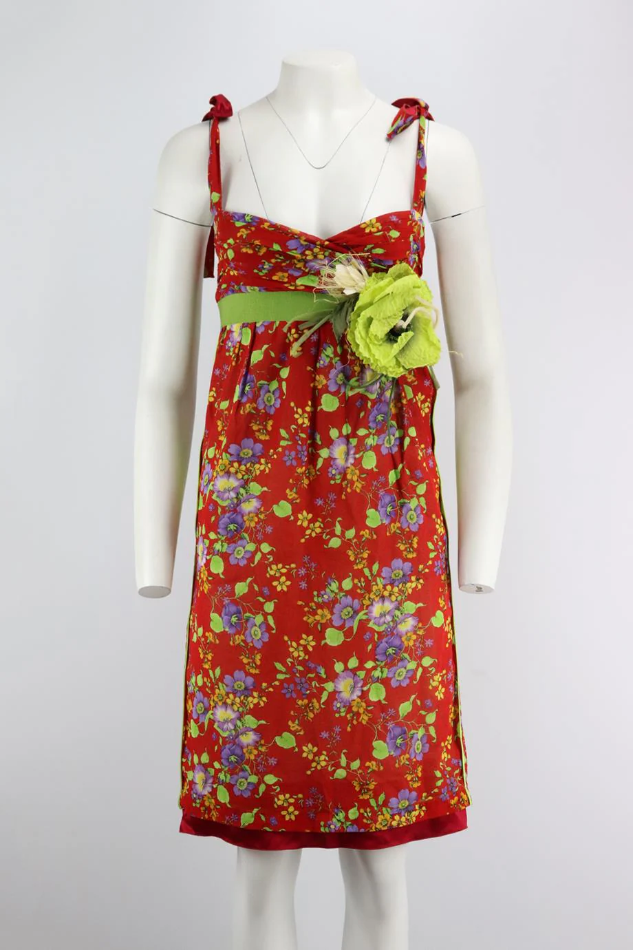 DOLCE AND GABBANA SPECIAL ORDER FLORAL PRINT COTTON DRESS IT 40 UK 8 - Image 2