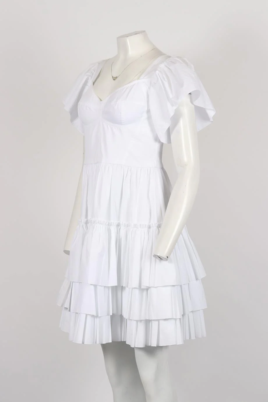DOLCE AND GABBANA TIERED COTTON MINI DRESS IT 42 UK 10 - Image 3