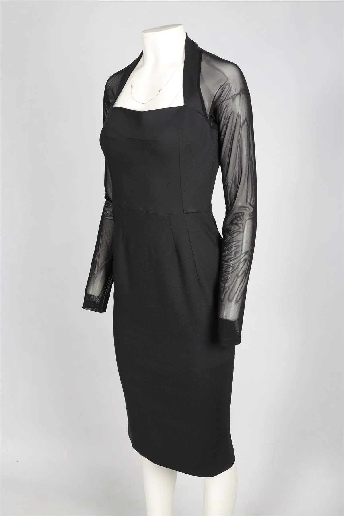 DOLCE & GABANNA BLACK CREPE MIDI DRESS IT 46 UK 14 - Image 3