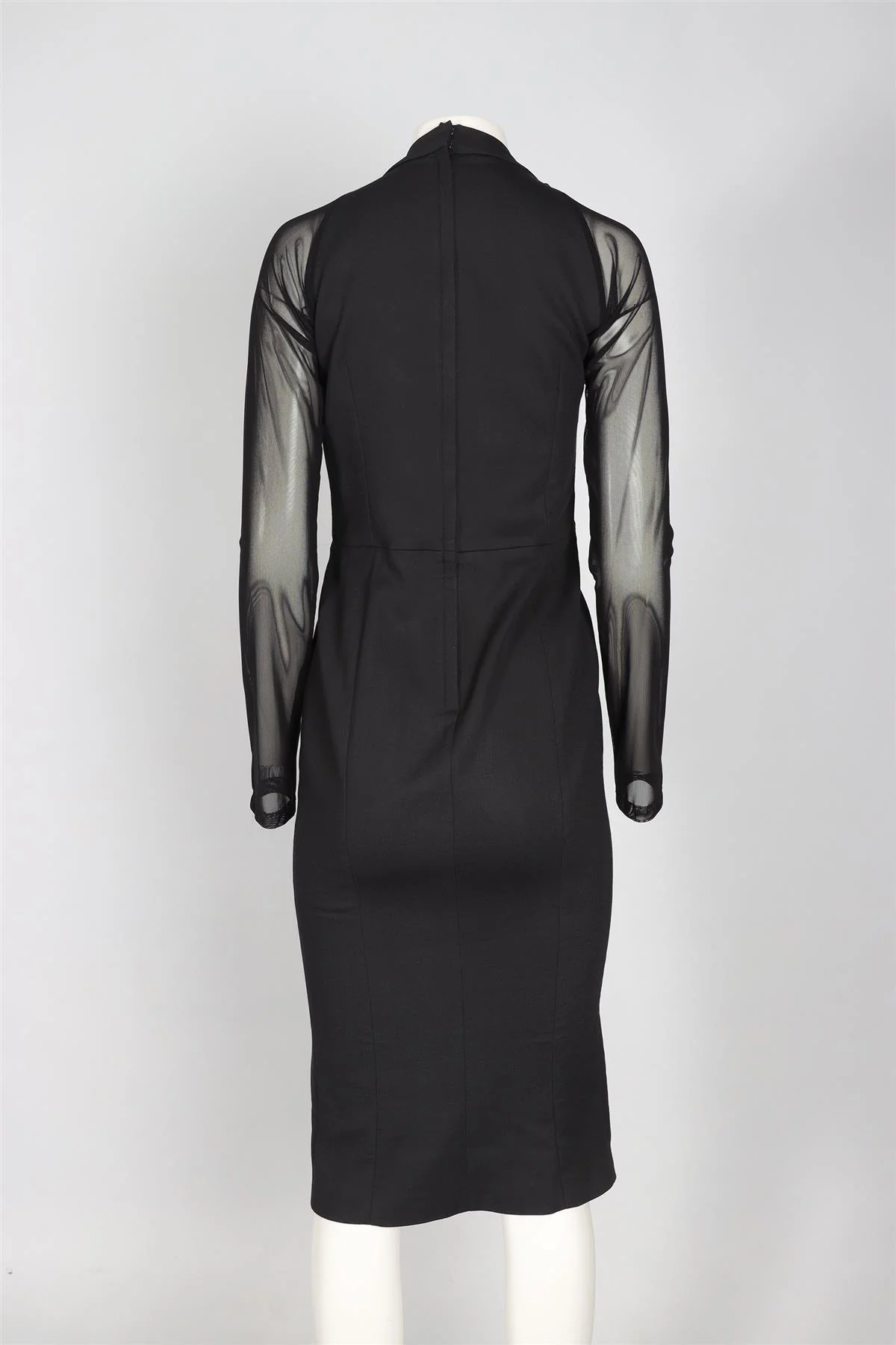 DOLCE & GABANNA BLACK CREPE MIDI DRESS IT 46 UK 14 - Image 4