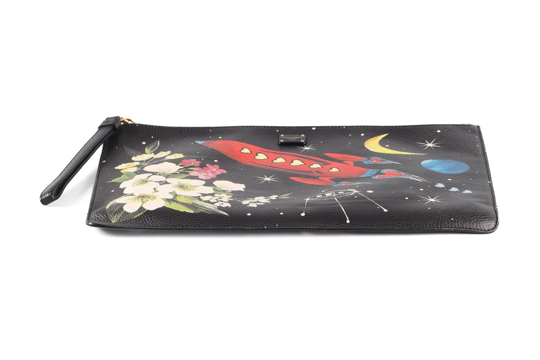DOLCE & GABANNA BLACK LEATHER CLUTCH - Image 7