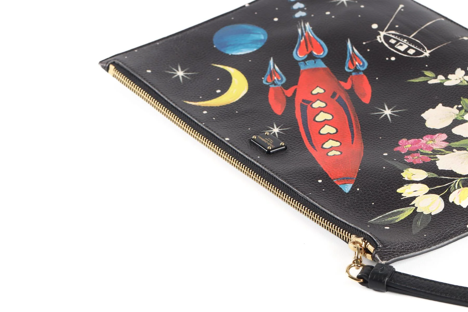 DOLCE & GABANNA BLACK LEATHER CLUTCH - Image 9