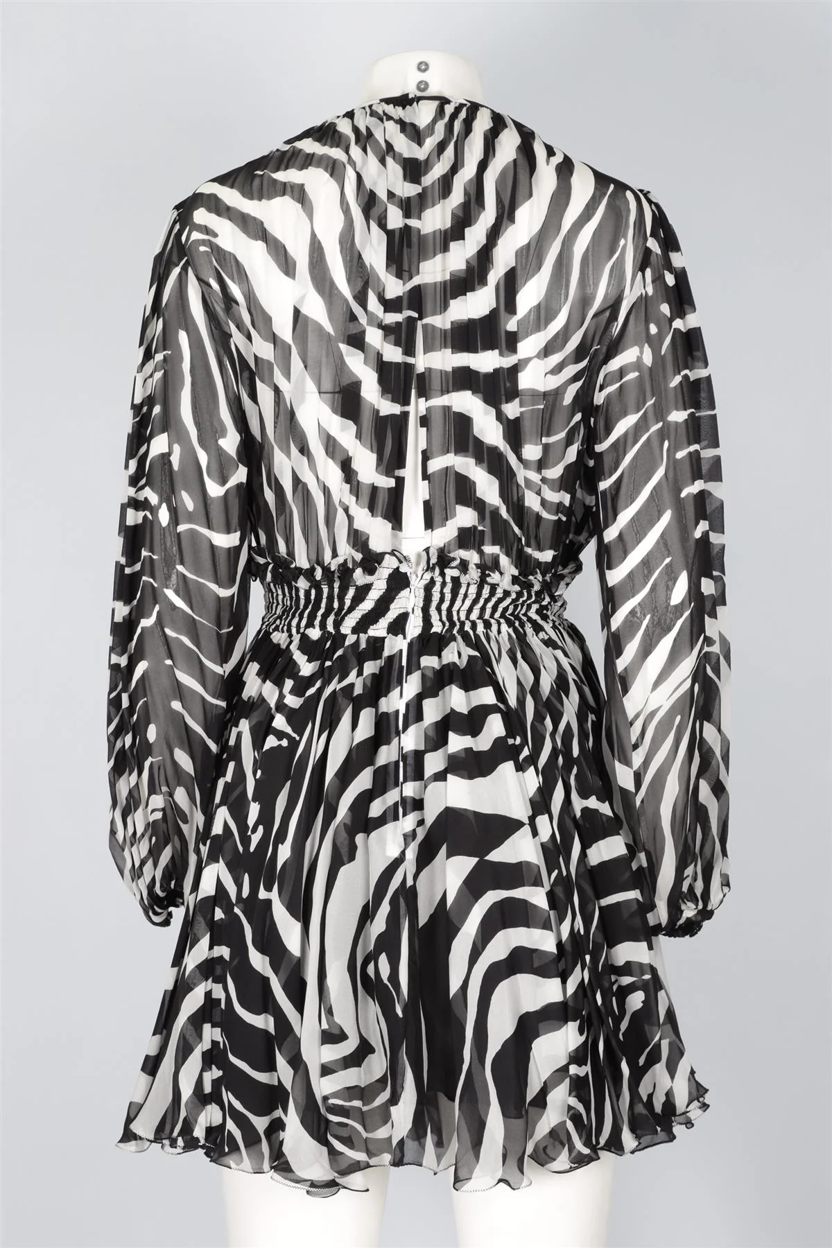 DOLCE & GABBANA BLACK SILK MINI DRESS IT 42 UK 10 - Image 4