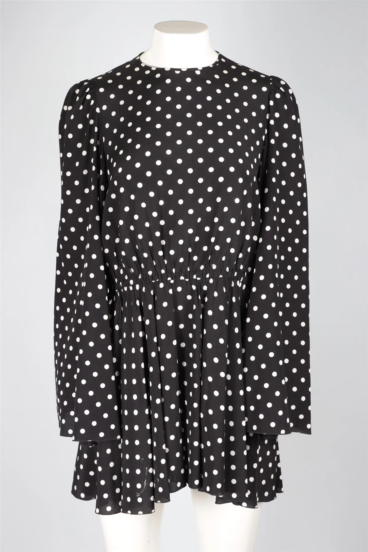 DOLCE & GABBANA BLACK SILK MINI DRESS IT 44 UK 12 - Image 2