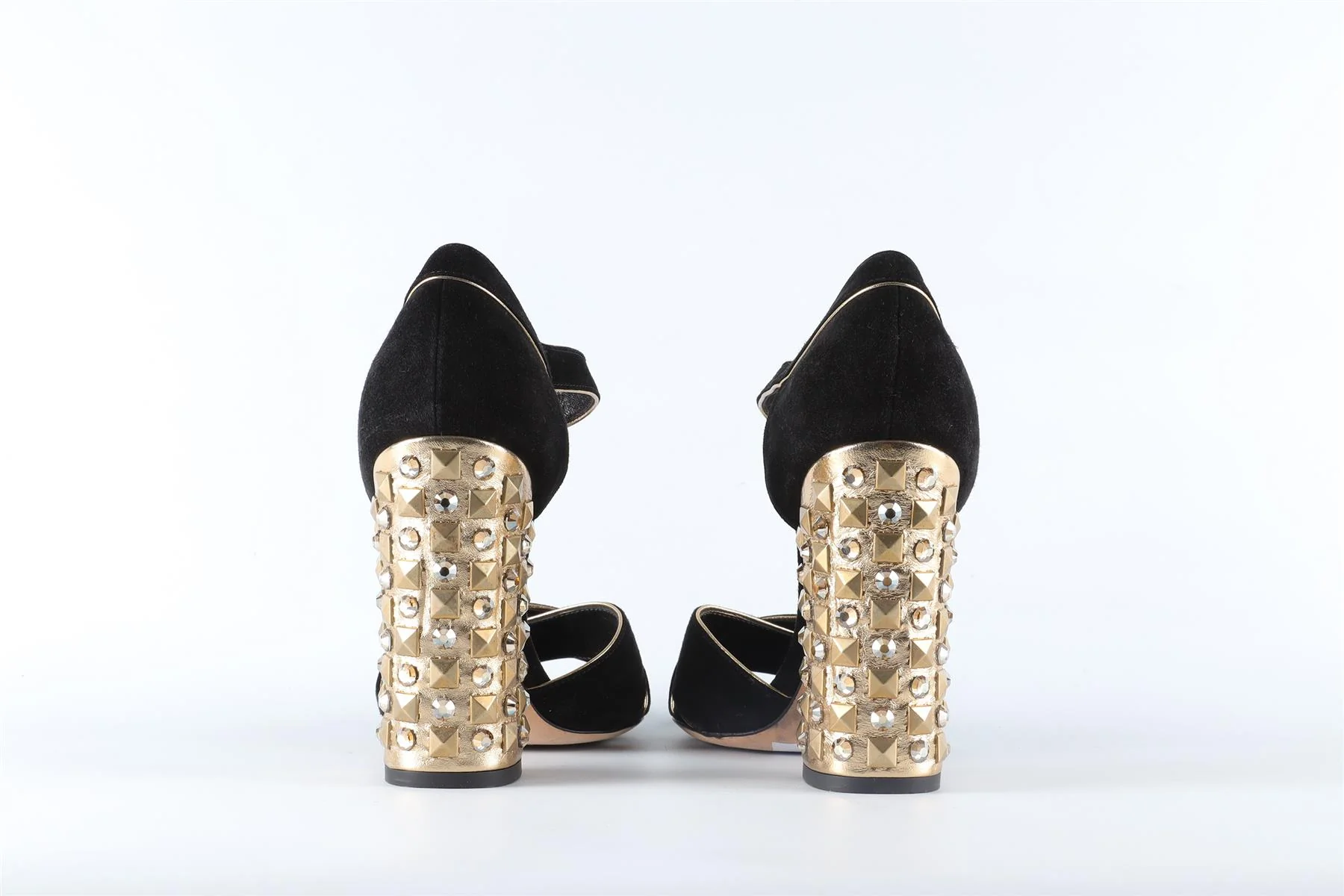 DOLCE & GABANNA BLACK SUEDE SANDALS EU 39.5 UK 6.5 US 9.5 - Image 5
