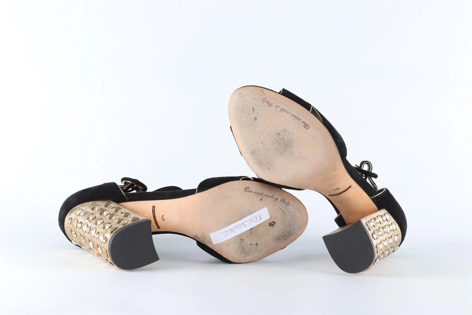 DOLCE & GABANNA BLACK SUEDE SANDALS EU 39.5 UK 6.5 US 9.5 - Image 6