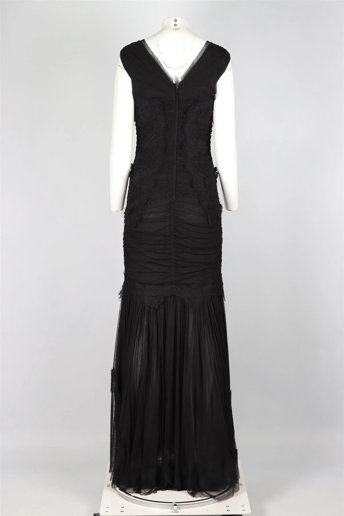 DOLCE & GABANNA BLACK TULLE MAXI DRESS IT 46 UK 14 - Image 4