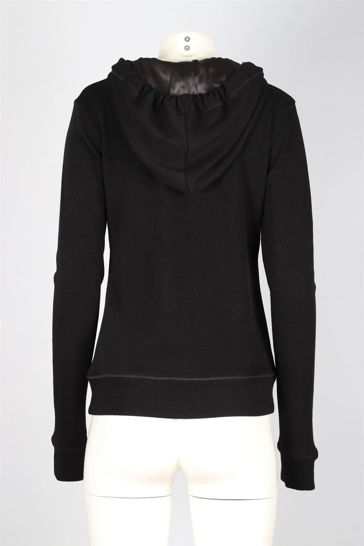 DOLCE & GABANNA BLACK WOOL BLEND HOODIE FR 46 UK 18 - Image 4