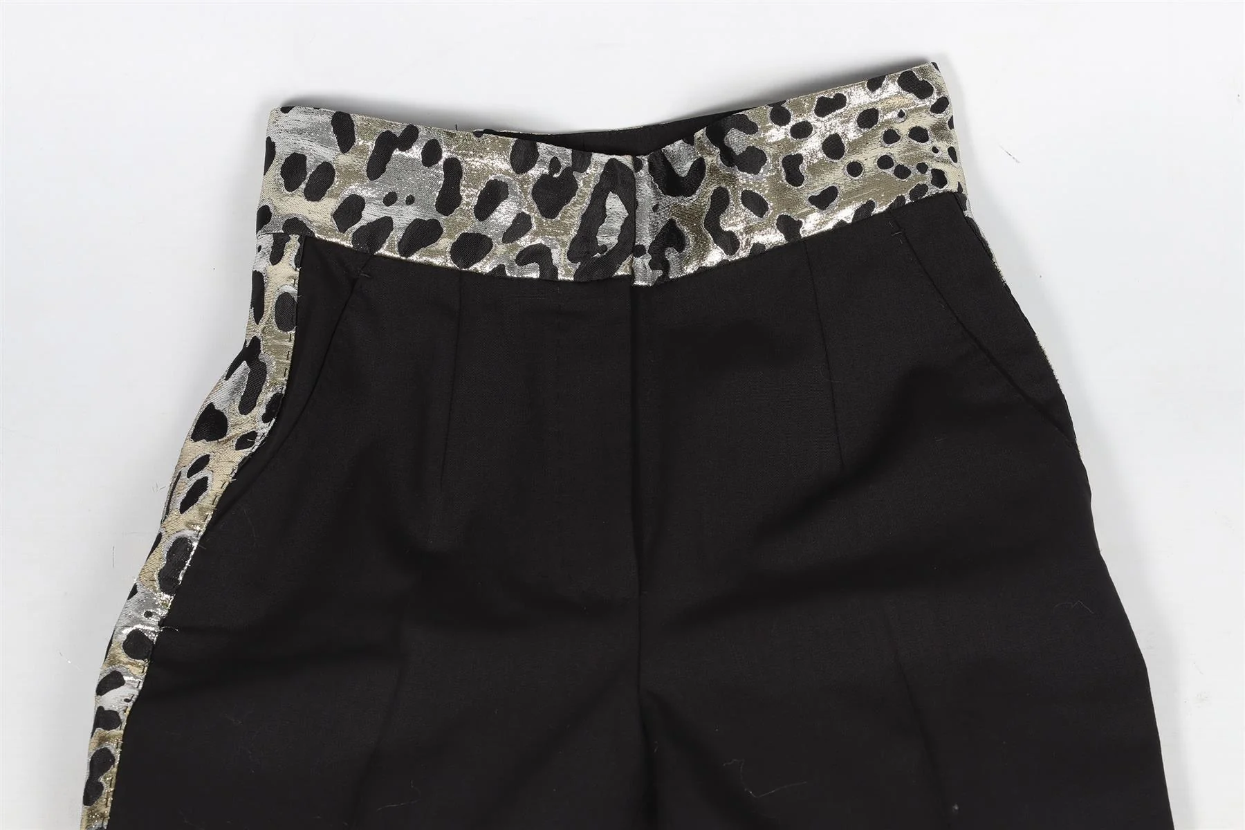DOLCE & GABANNA BLACK WOOL STRAIGHT LEG PANTS IT 36 UK 4 - Image 3