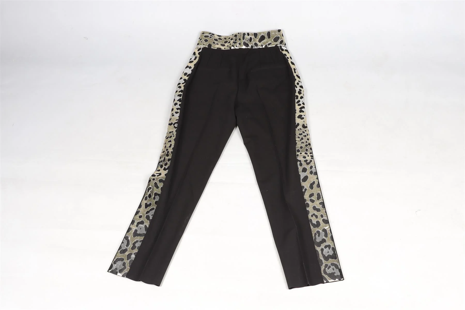 DOLCE & GABANNA BLACK WOOL STRAIGHT LEG PANTS IT 36 UK 4 - Image 4